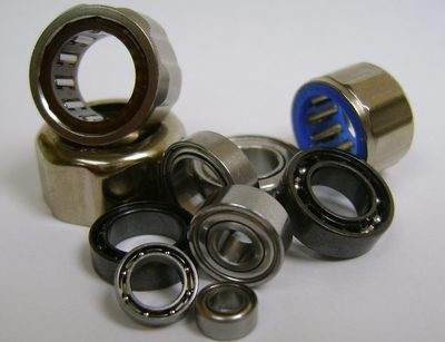 An assortment of reel bearings